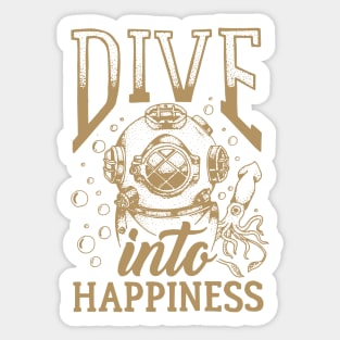 Scuba Diver life t-shirt | Dive into hapiness Sticker